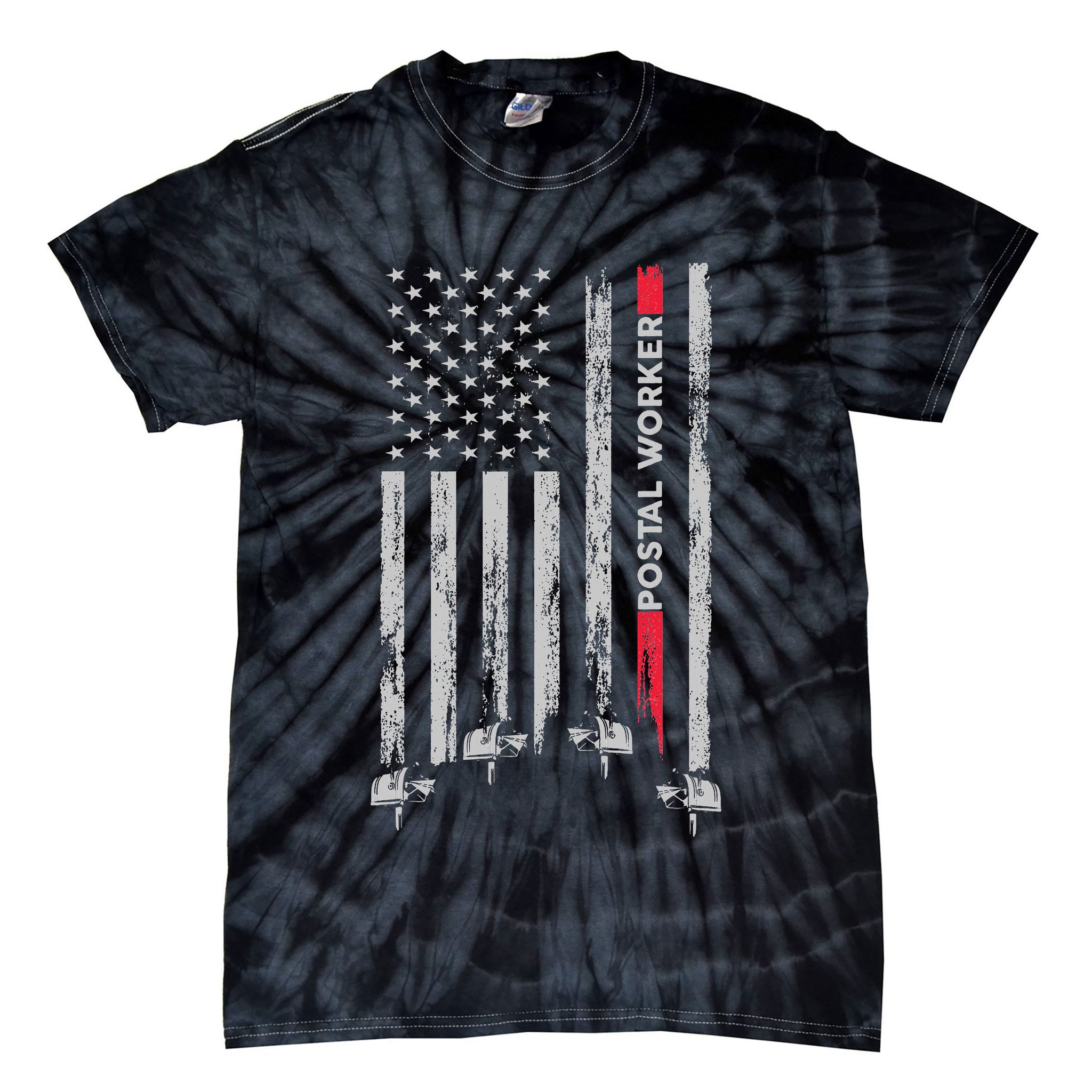 Postal Worker Vintage Usa American Flag Us Postal Tie-Dye T-Shirt