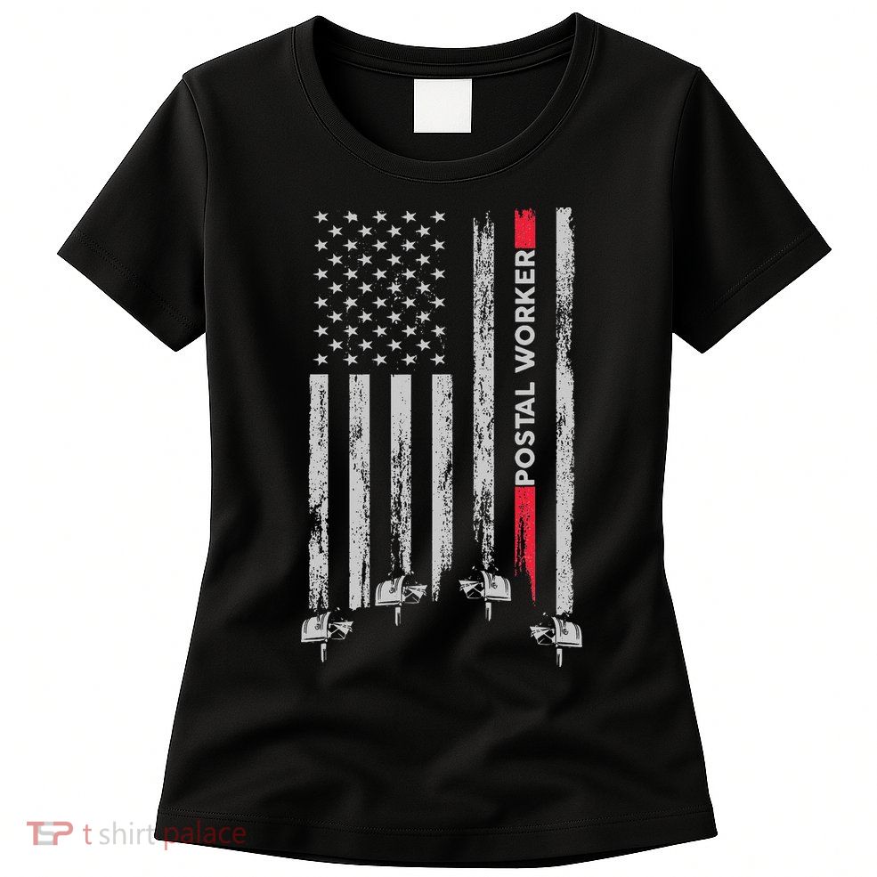 Postal Worker Vintage Usa American Flag Us Postal Womens T-Shirt