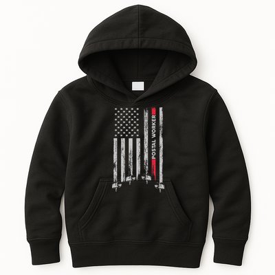 Postal Worker Vintage Usa American Flag Us Postal Kids Hoodie