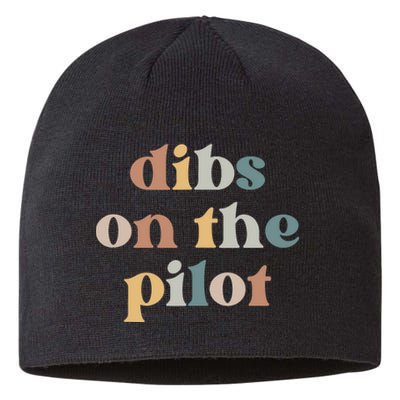 Pilot Wife Vintage Retro Groovy Dibs on the Pilot Sustainable Beanie