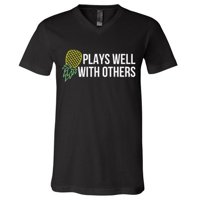 Plays Well With Others Swingers V-Neck T-Shirt