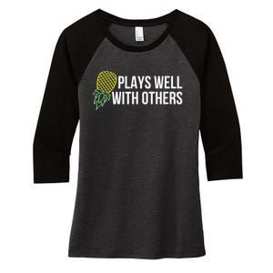 Plays Well With Others Swingers Women's Tri-Blend 3/4-Sleeve Raglan Shirt