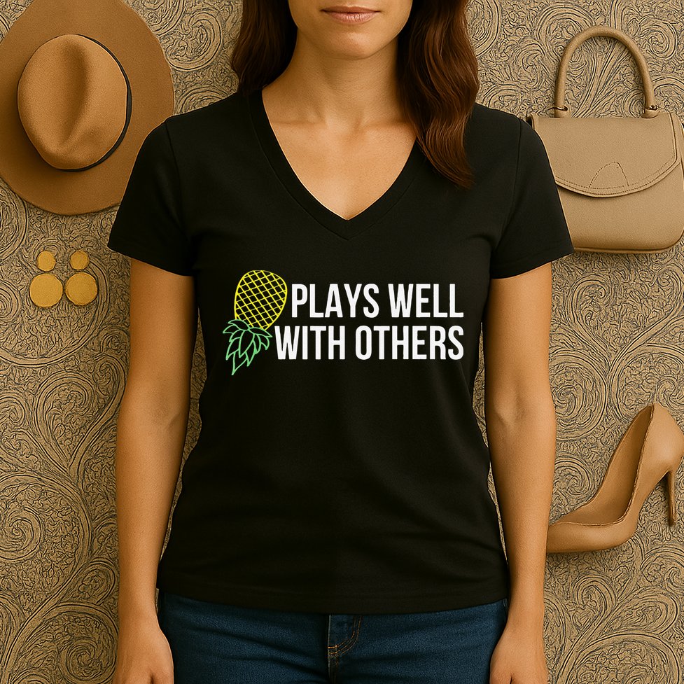 Plays Well With Others Swingers Women's V-Neck T-Shirt