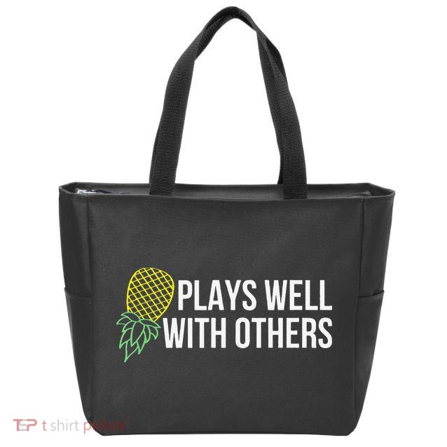 Plays Well With Others Swingers Zip Tote Bag