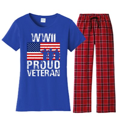 Proud Wwii World War 2 World War Ii Veteran Women's Flannel Pajama Set