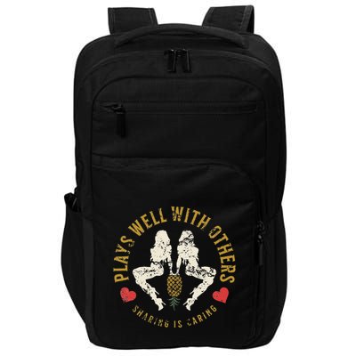 Plays Well With Others Swinger Couples Upside Down Pineapple Impact Tech Backpack