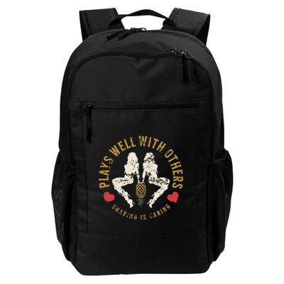 Plays Well With Others Swinger Couples Upside Down Pineapple Backpack