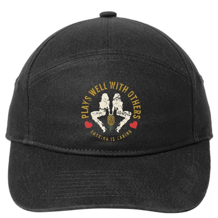 Plays Well With Others Swinger Couples Upside Down Pineapple 7-Panel Snapback Hat
