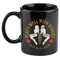 Plays Well With Others Swinger Couples Upside Down Pineapple 11oz C Handle Ceramic Mug