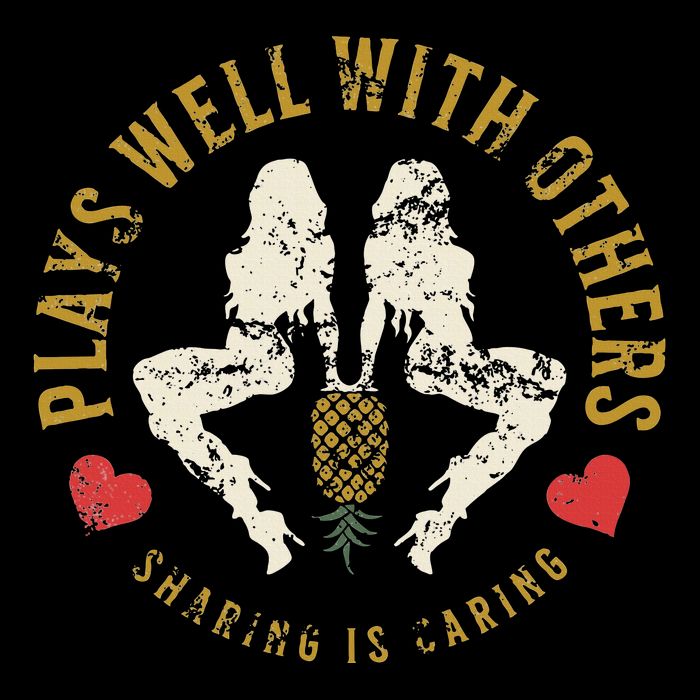 Plays Well With Others Swinger Couples Upside Down Pineapple Flat Bill Trucker Hat