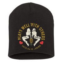 Plays Well With Others Swinger Couples Upside Down Pineapple Short Acrylic Beanie