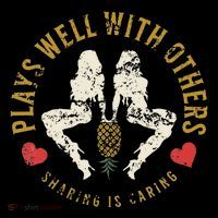 Plays Well With Others Swinger Couples Upside Down Pineapple Zip Tote Bag