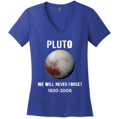 Pluto We Will Never Forget Gift Women's V-Neck T-Shirt