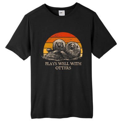 Plays Well With Otters Sarcastic Otter Lover Sarcasm Tall Fusion ChromaSoft Performance T-Shirt