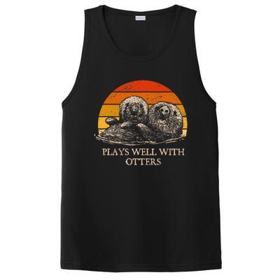 Plays Well With Otters Sarcastic Otter Lover Sarcasm PosiCharge Competitor Tank