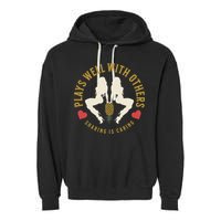 Plays Well With Others Swinger Couples Upside Down Pineapple Gift Garment-Dyed Fleece Hoodie