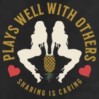 Plays Well With Others Swinger Couples Upside Down Pineapple Gift Garment-Dyed Fleece Hoodie