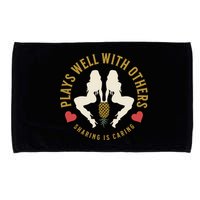 Plays Well With Others Swinger Couples Upside Down Pineapple Gift Microfiber Hand Towel
