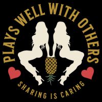 Plays Well With Others Swinger Couples Upside Down Pineapple Gift Cropped Pullover Crew