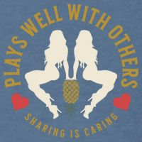 Plays Well With Others Swinger Couples Upside Down Pineapple Gift Garment-Dyed Sweatshirt