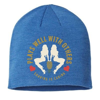 Plays Well With Others Swinger Couples Upside Down Pineapple Gift Sustainable Beanie
