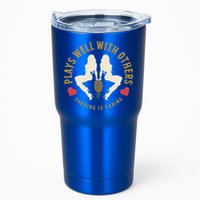 Plays Well With Others Swinger Couples Upside Down Pineapple Gift Tumbler