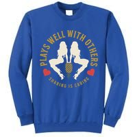 Plays Well With Others Swinger Couples Upside Down Pineapple Gift Tall Sweatshirt