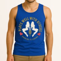 Plays Well With Others Swinger Couples Upside Down Pineapple Gift Tank Top