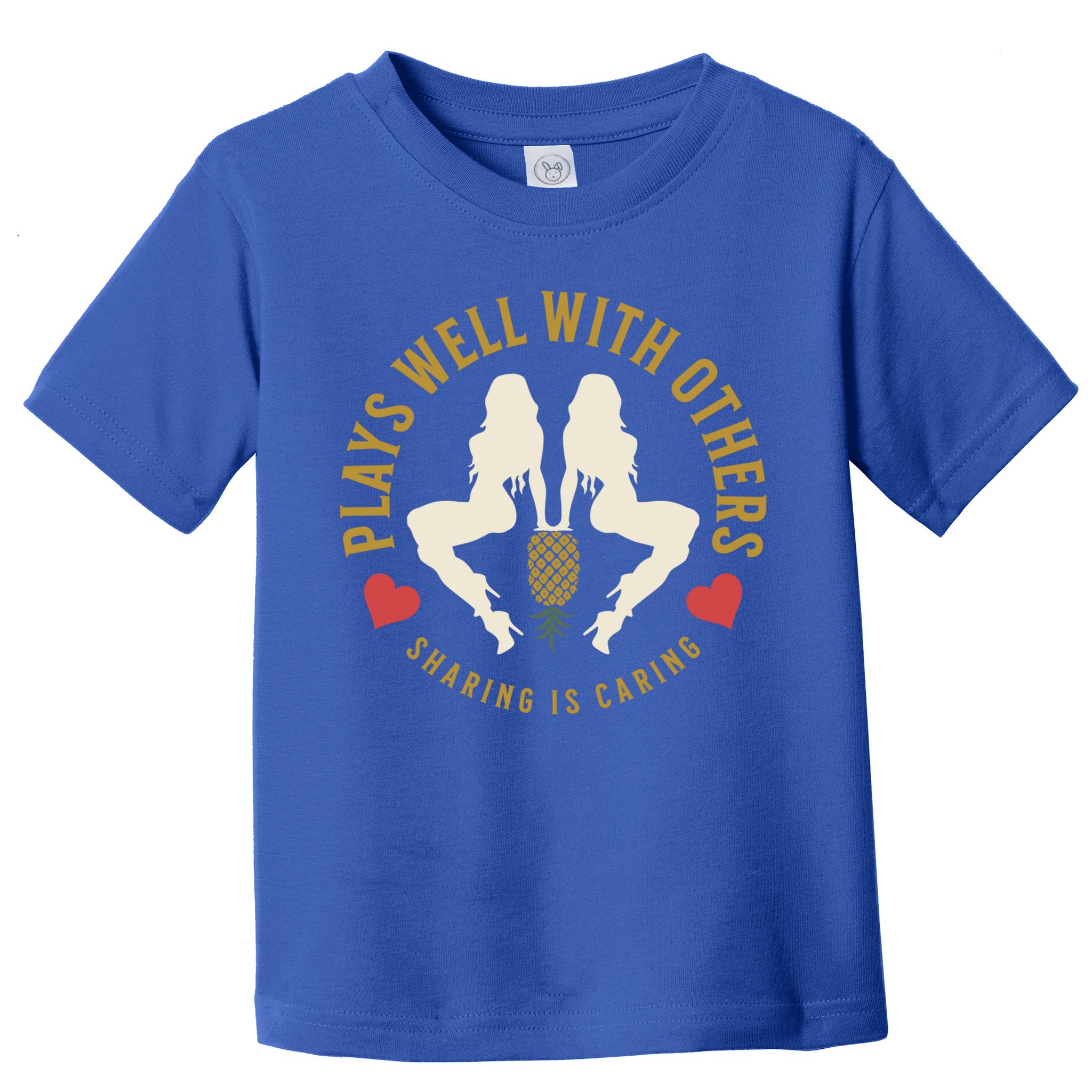 Plays Well With Others Swinger Couples Upside Down Pineapple Gift Toddler T-Shirt