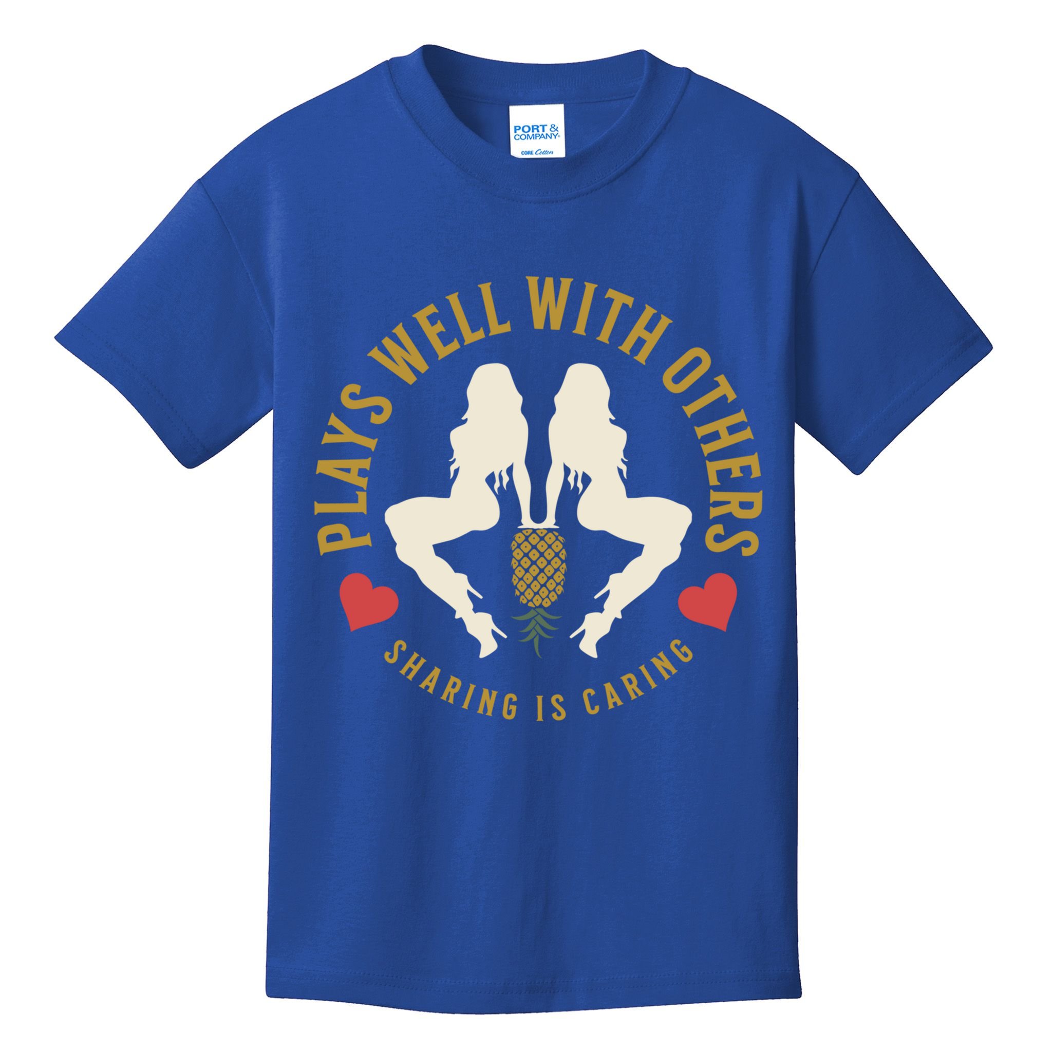Plays Well With Others Swinger Couples Upside Down Pineapple Gift Kids T-Shirt