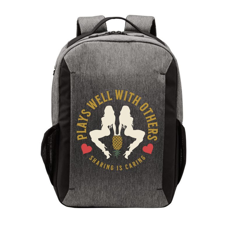 Plays Well With Others Swinger Couples Upside Down Pineapple Gift Vector Backpack