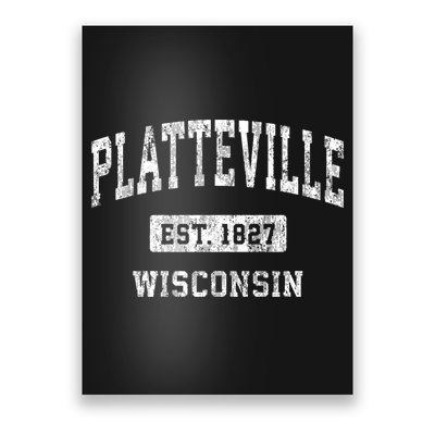 Platteville Wisconsin Wi Vintage Sports Established Poster