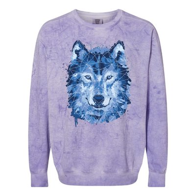 Polygon Wolf Wild Animal Colorblast Crewneck Sweatshirt