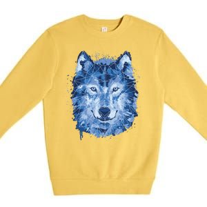 Polygon Wolf Wild Animal Premium Crewneck Sweatshirt