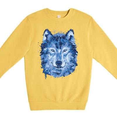 Polygon Wolf Wild Animal Premium Crewneck Sweatshirt