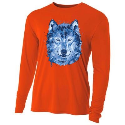 Polygon Wolf Wild Animal Cooling Performance Long Sleeve Crew