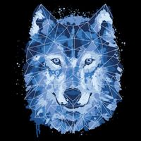 Polygon Wolf Wild Animal Cooling Performance Crew T-Shirt