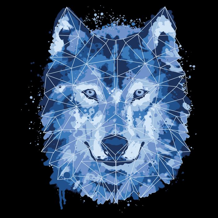 Polygon Wolf Wild Animal Cooling Performance Crew T-Shirt
