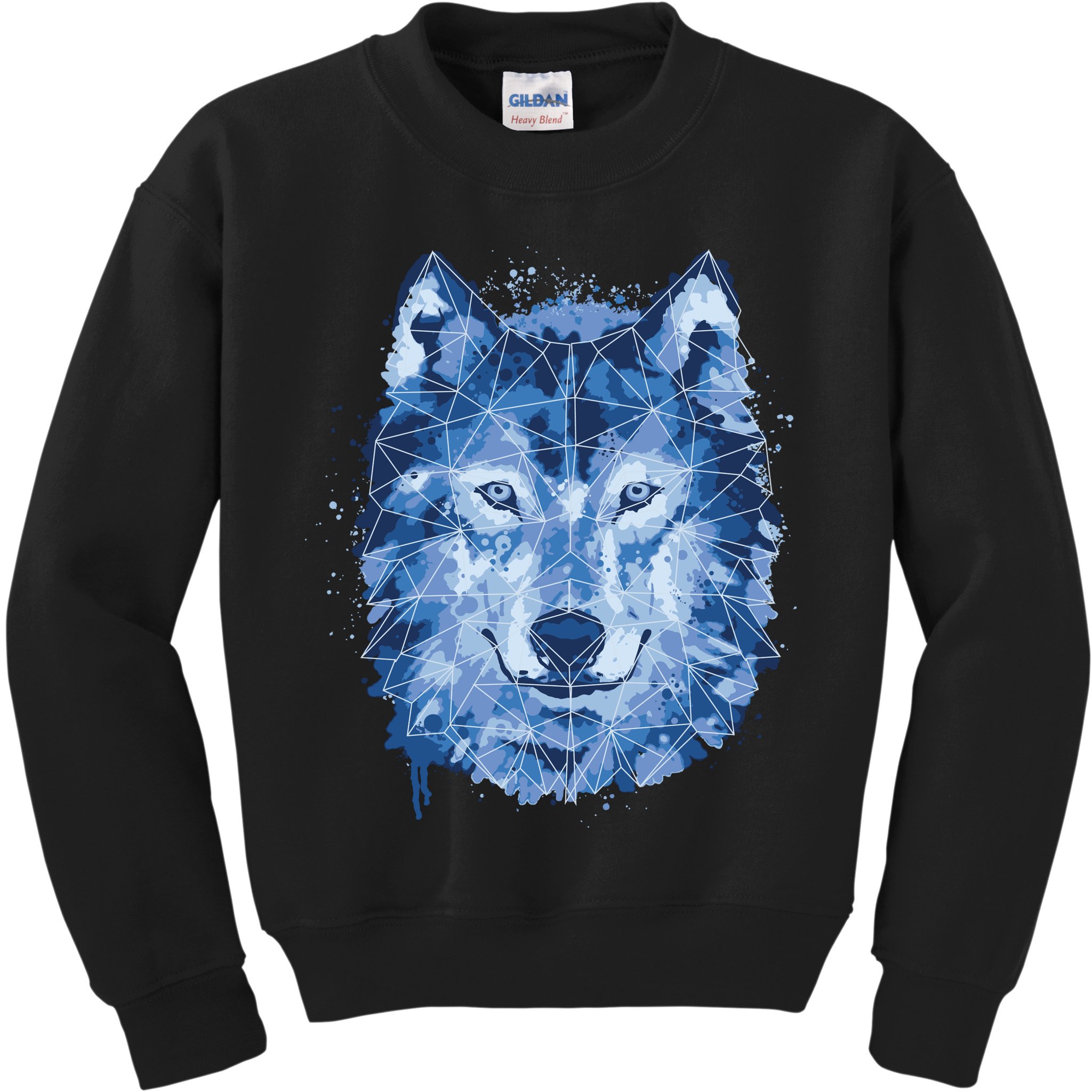 Polygon Wolf Wild Animal Kids Sweatshirt