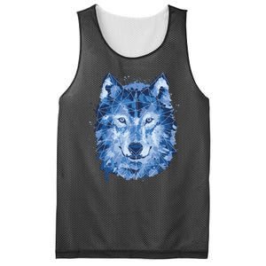 Polygon Wolf Wild Animal Mesh Reversible Basketball Jersey Tank