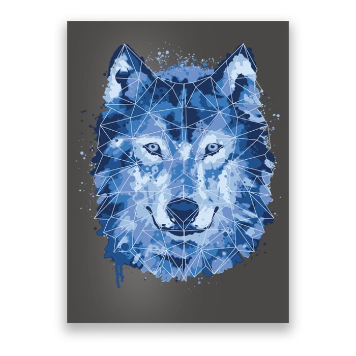 Polygon Wolf Wild Animal Poster