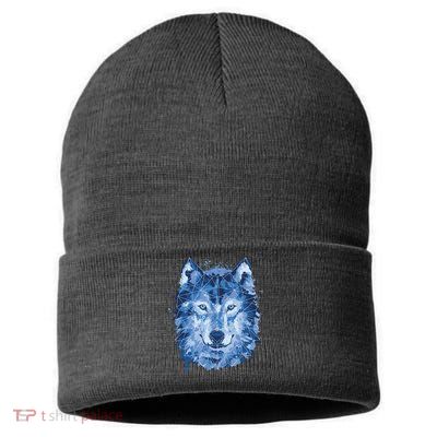 Polygon Wolf Wild Animal Sustainable Knit Beanie