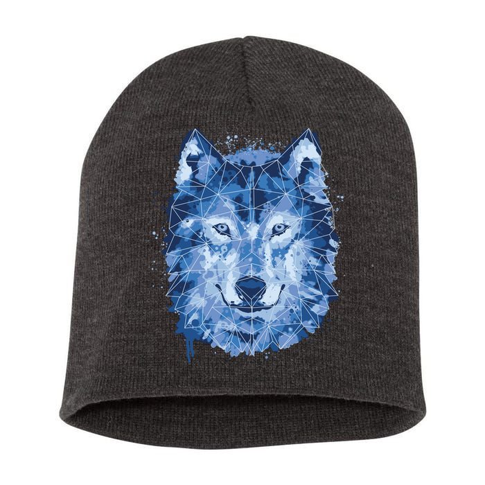 Polygon Wolf Wild Animal Short Acrylic Beanie