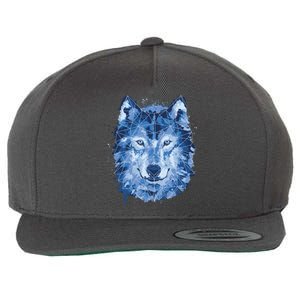 Polygon Wolf Wild Animal Wool Snapback Cap