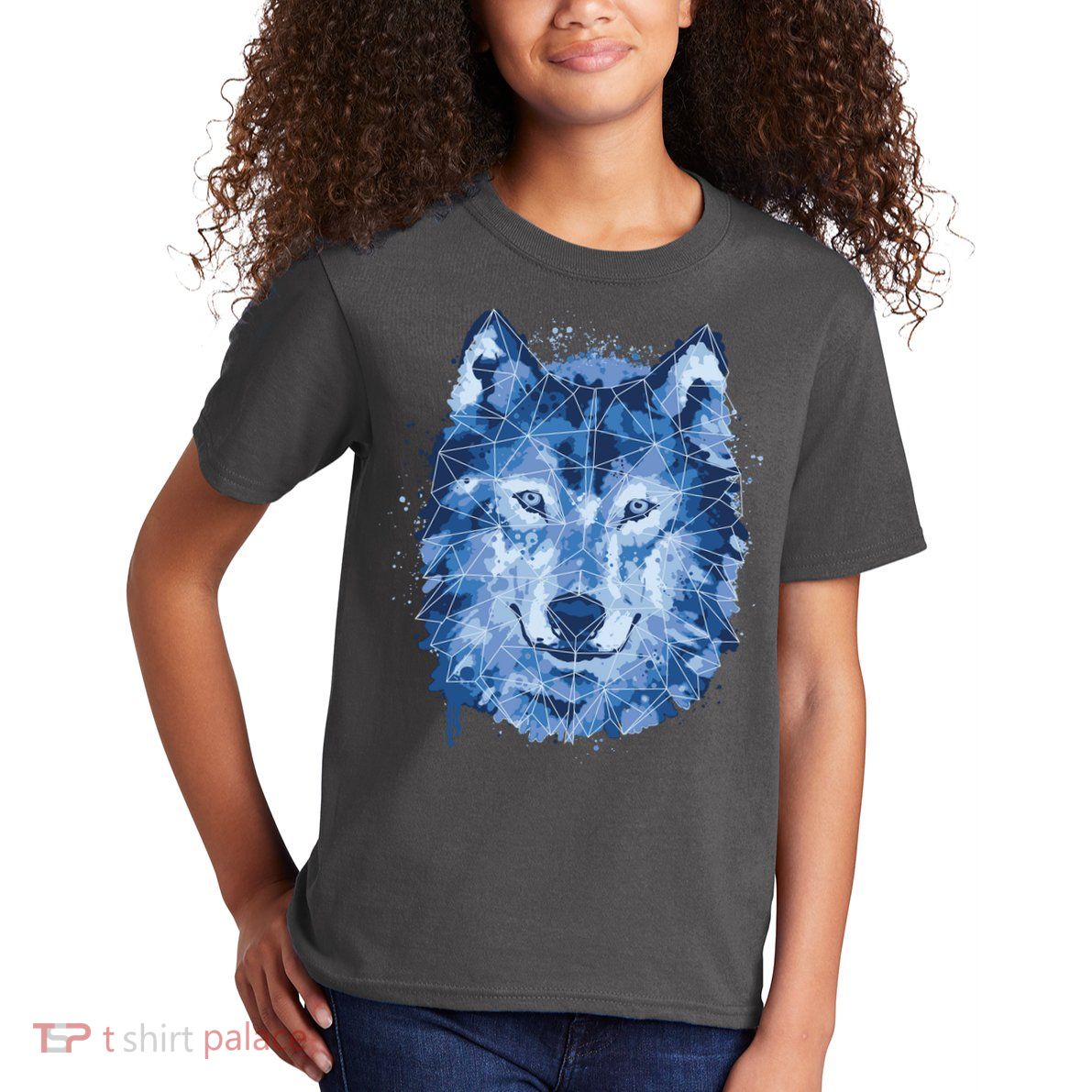 Polygon Wolf Wild Animal Kids T-Shirt