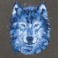 Polygon Wolf Wild Animal Cotton Canvas Backpack
