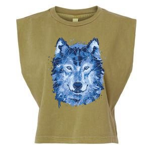 Polygon Wolf Wild Animal Garment-Dyed Women's Muscle Tee