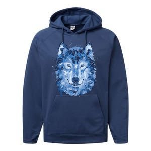 Polygon Wolf Wild Animal Performance Fleece Hoodie