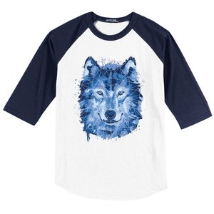 Polygon Wolf Wild Animal Baseball Sleeve Shirt