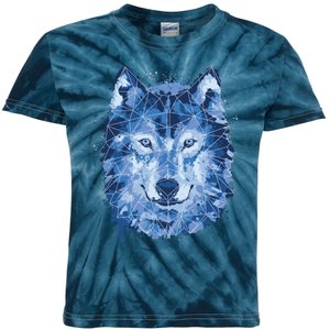 Polygon Wolf Wild Animal Kids Tie-Dye T-Shirt